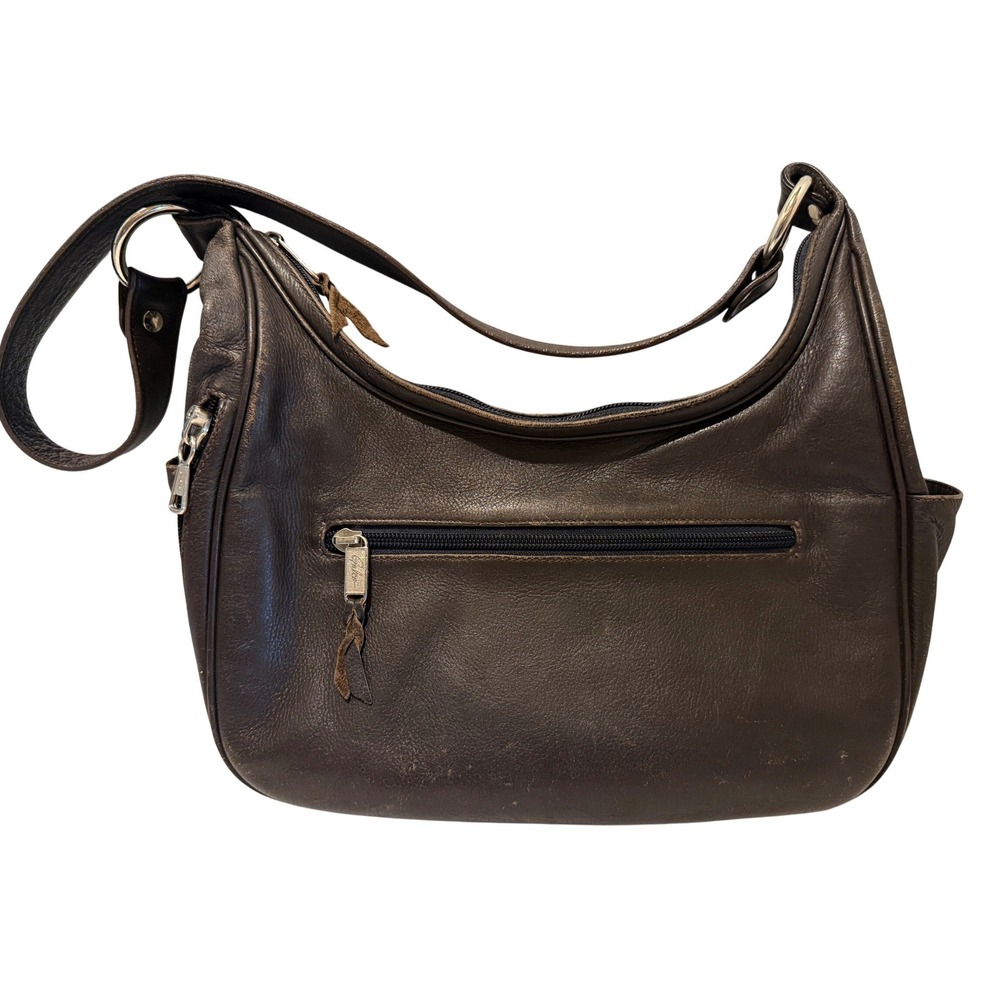 Galco Holster Hobo Bag Womens Dark Brown Leather Zippered Shoulder Purse NO KEY